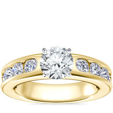 Channel Round Diamond Engagement Ring in 18k Yellow Gold (1 1/2 ct. tw.)